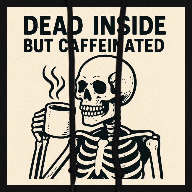 Skeleton Sipping Coffee
