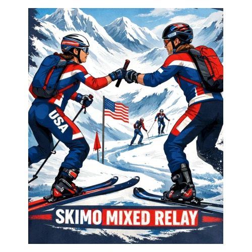 Skimo Mixed Relay design - Women's Premium Hoodie