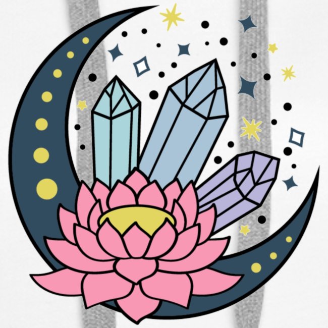 Half A Moon, Healing Crystals Lotus Flower