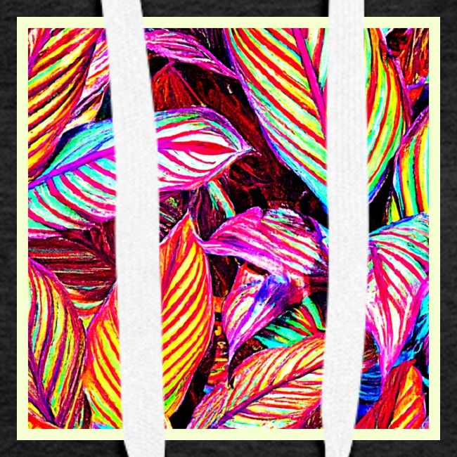 Striped Neon Leaves Design