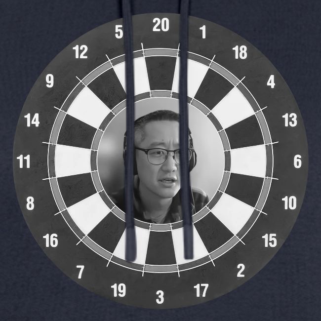 Producer Jay on Dartboard with Fusco Show back