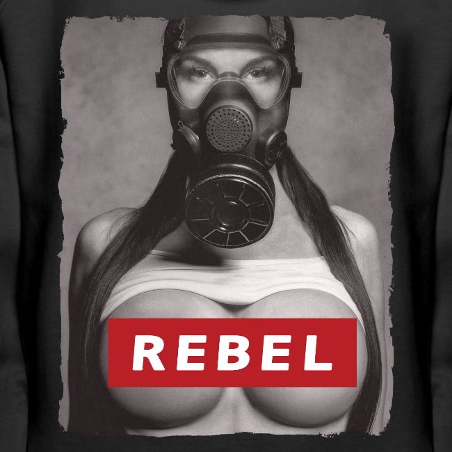 nude girl with gas mask - REBEL