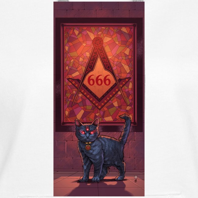 666 Three Eyed Satanic Kitten with Stained Glass
