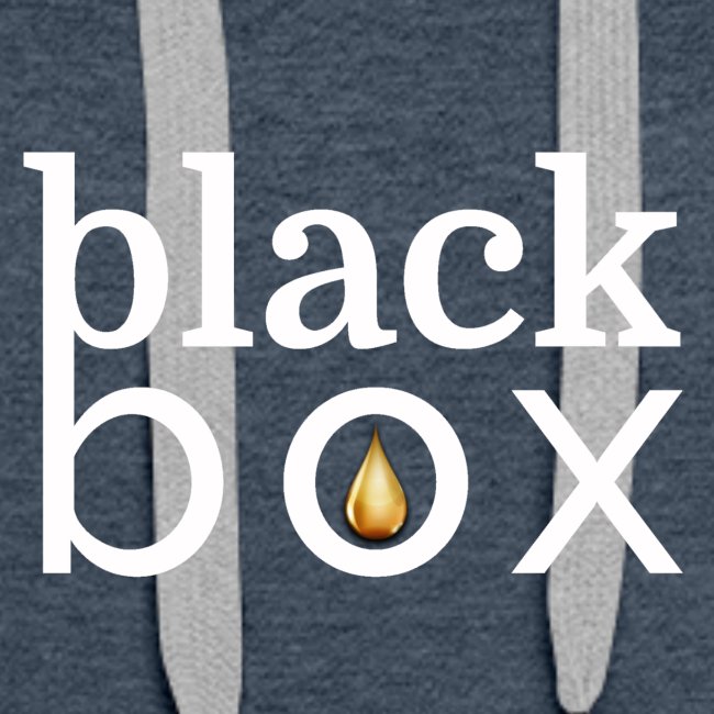 Black Box Logo Gold Drop White Text