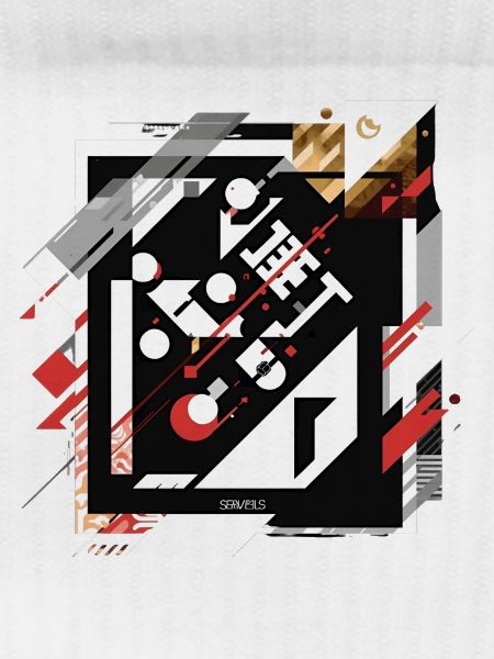 Geometric Grid Collage on Black