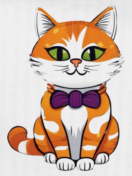 Orange Cat Bowtie Charm