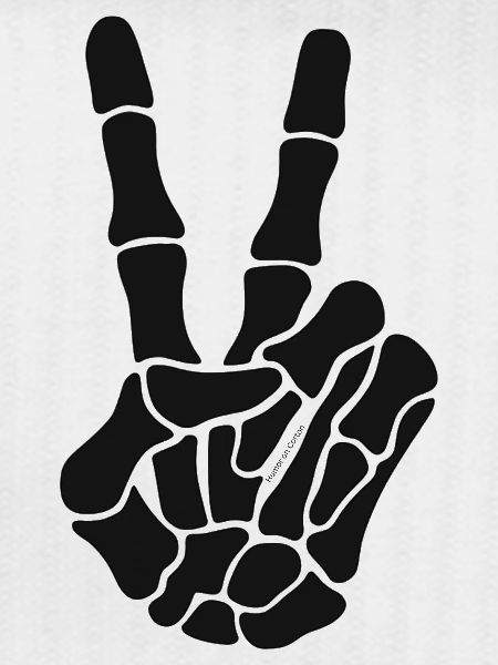 Skeleton Hand Rock On Silhouette
