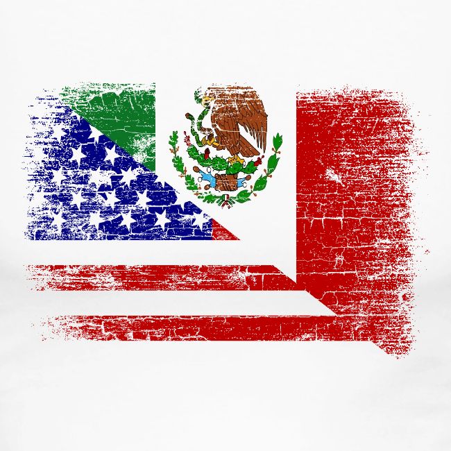 Vintage Mexican American Flag Women S Longer Length Fitted Tank