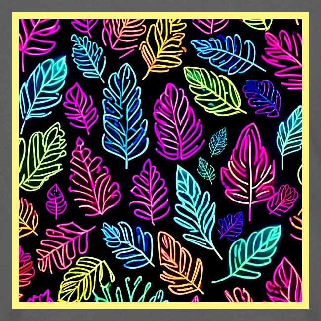 Luminous Foliage Tapestry: Neon Leaves Symphony