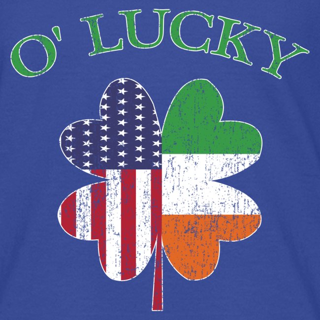 Lucky Irish American Flag Shamrock Clover Ireland.