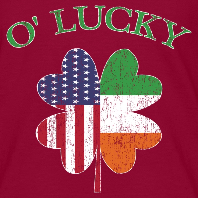 Lucky Irish American Flag Shamrock Clover Ireland.