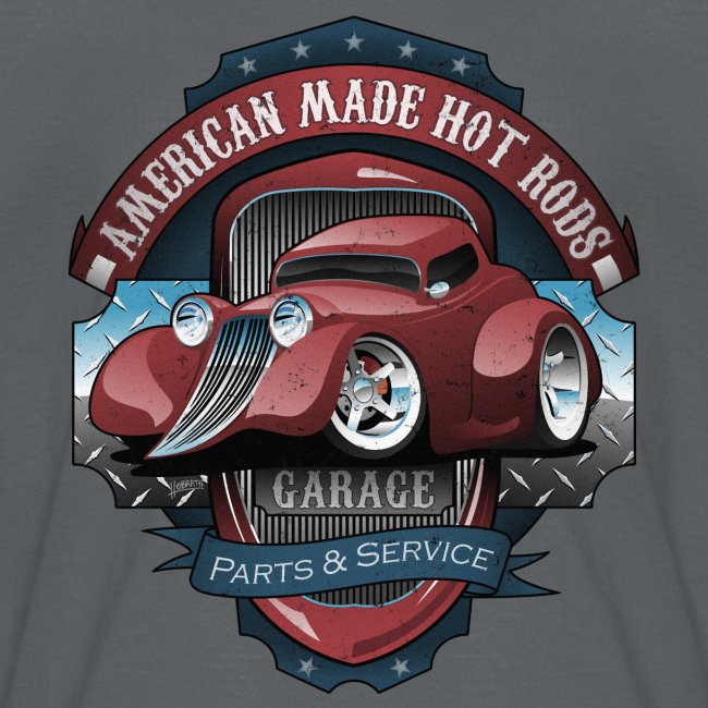 American Hot Rods Garage Vintage Car Sign Cartoon