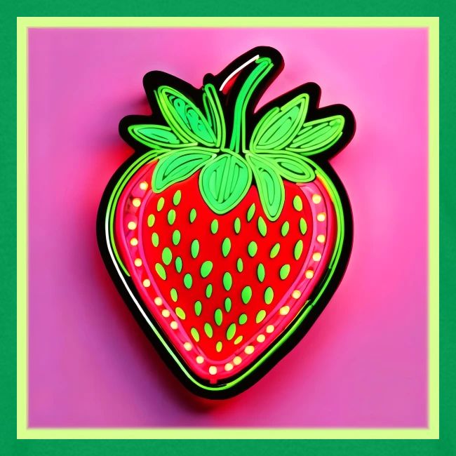 Vibrant Strawberry Neon Sign
