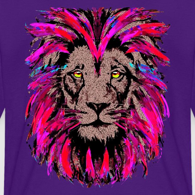 Purple Lion Head - Pink Lion Face Drawing