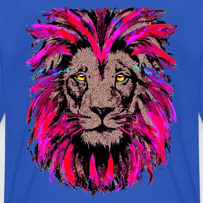 Purple Lion Head - Pink Lion Face Drawing
