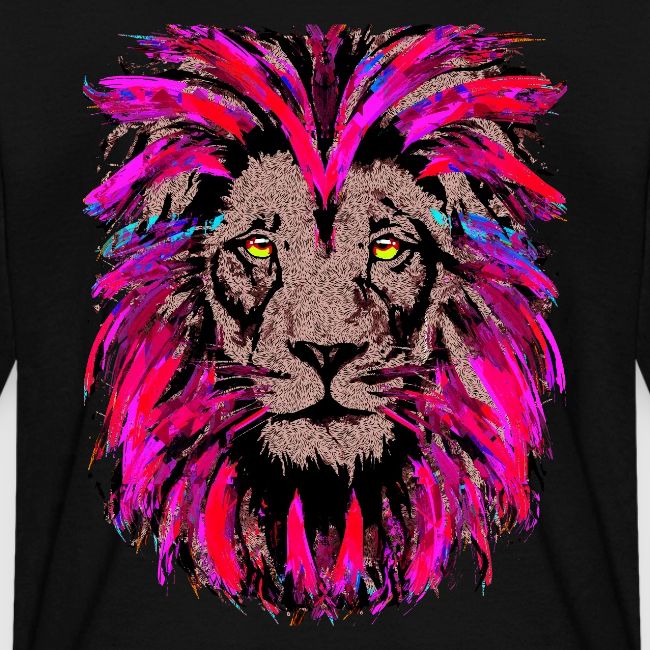 Purple Lion Head - Pink Lion Face Drawing