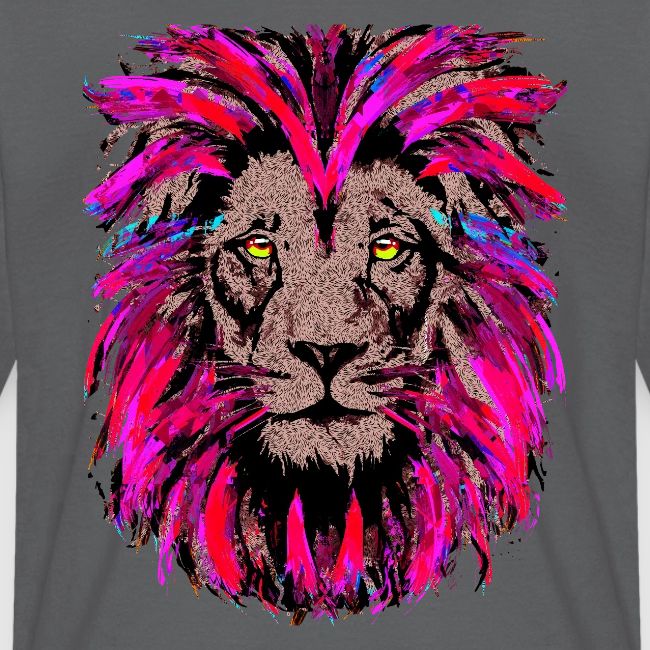 Purple Lion Head - Pink Lion Face Drawing