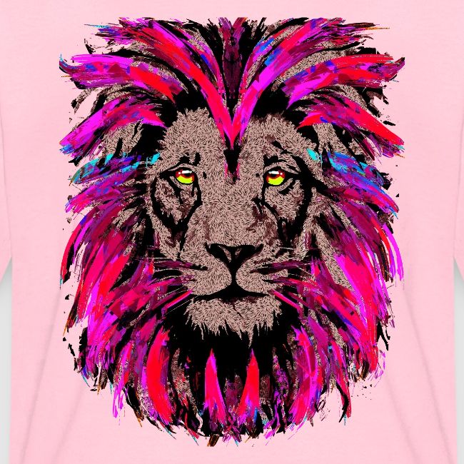 Purple Lion Head - Pink Lion Face Drawing