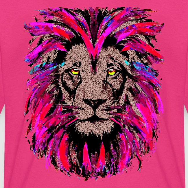 Purple Lion Head - Pink Lion Face Drawing