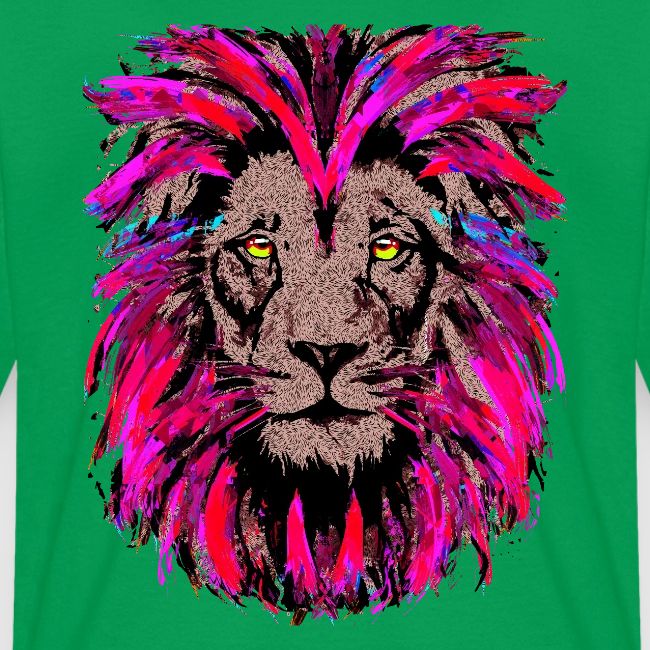 Purple Lion Head - Pink Lion Face Drawing
