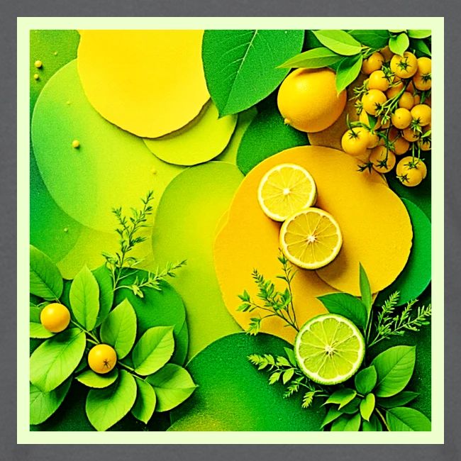 Abstract Lemon Lime Nature Art