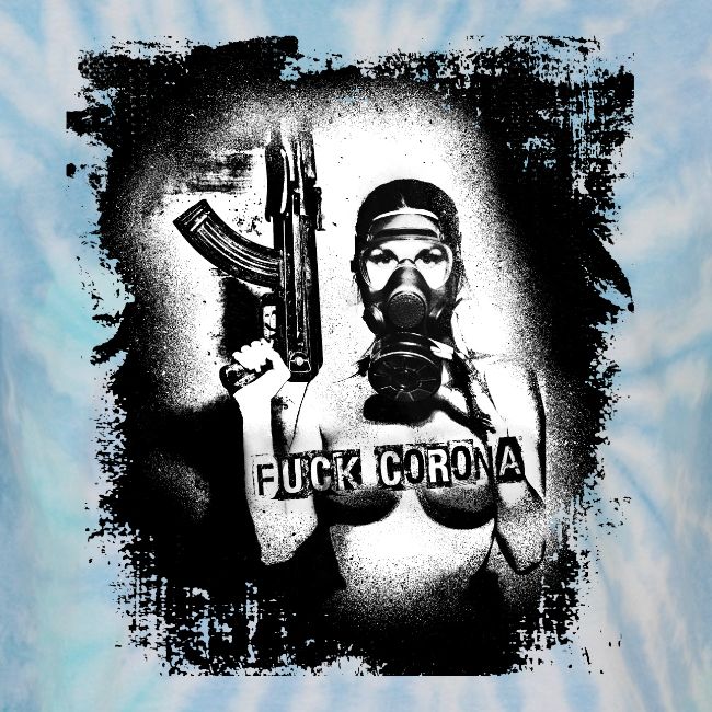 masked girl with AK - FUCK CORONA 4 bright clothes