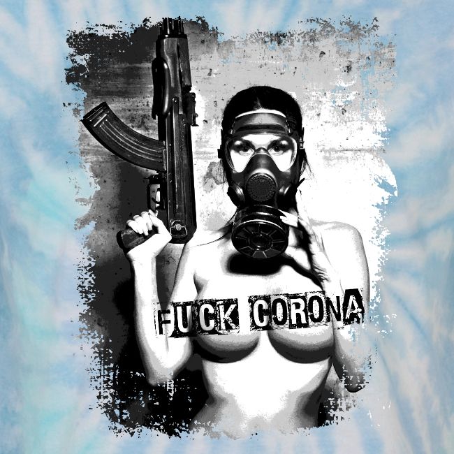 masked girl with AK - FUCK CORONA 4 dark clothes