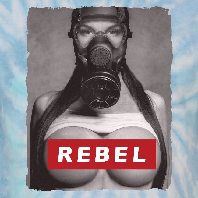 nude girl with gas mask - REBEL