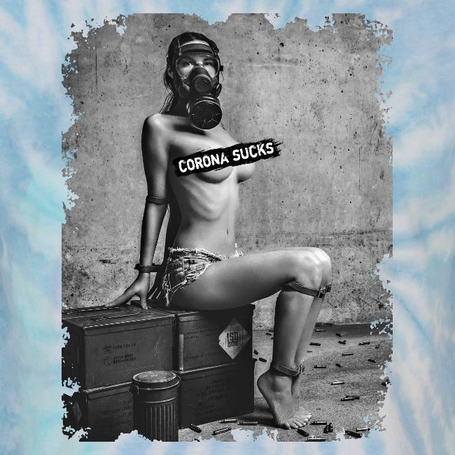 captivated nude girl with gas mask - CORONA SUCKS