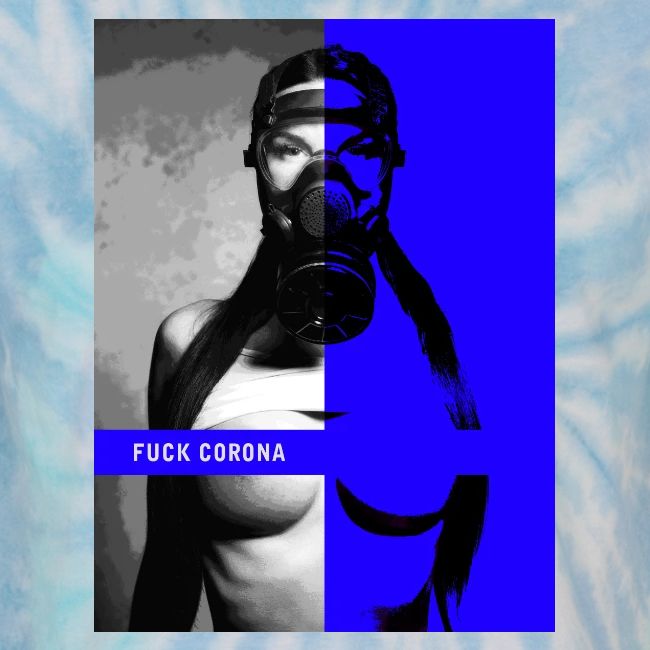 masked girl blue - FUCK CORONA 4 dark clothes