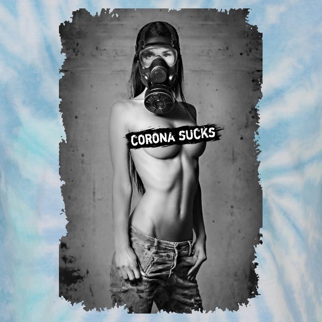 nude girl with gas mask - CORONA SUCKS