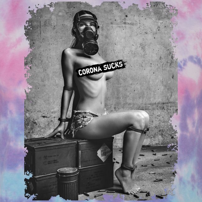 captivated nude girl with gas mask - CORONA SUCKS