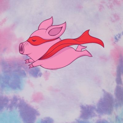 Captain Super Piggy - Unisex Tie Dye T-Shirt
