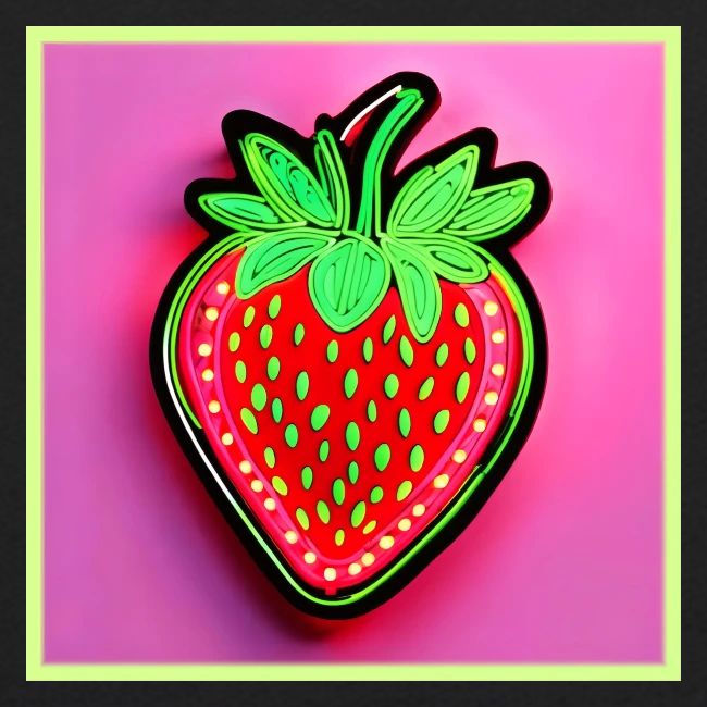 Vibrant Strawberry Neon Sign
