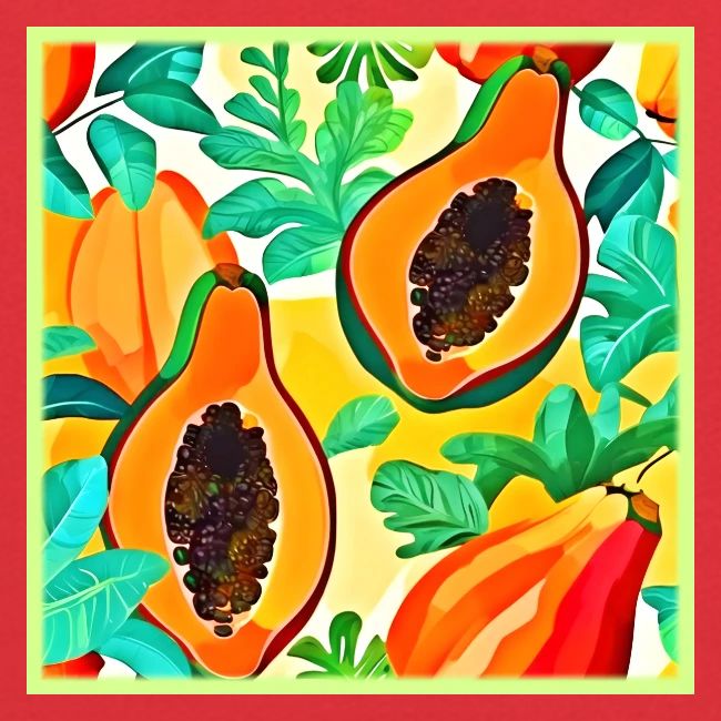 Tropical Papaya Pop Art