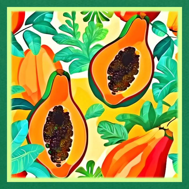 Tropical Papaya Pop Art