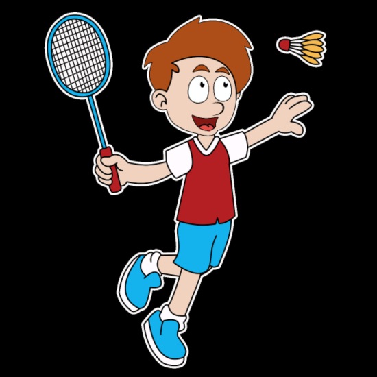 player badminton cartoon boy gift idea' Kids' Hoodie | Spreadshirt