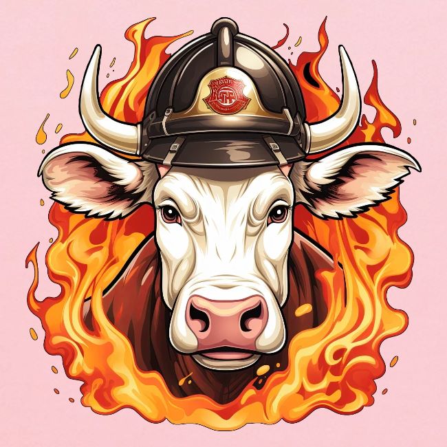 Firefighter cow