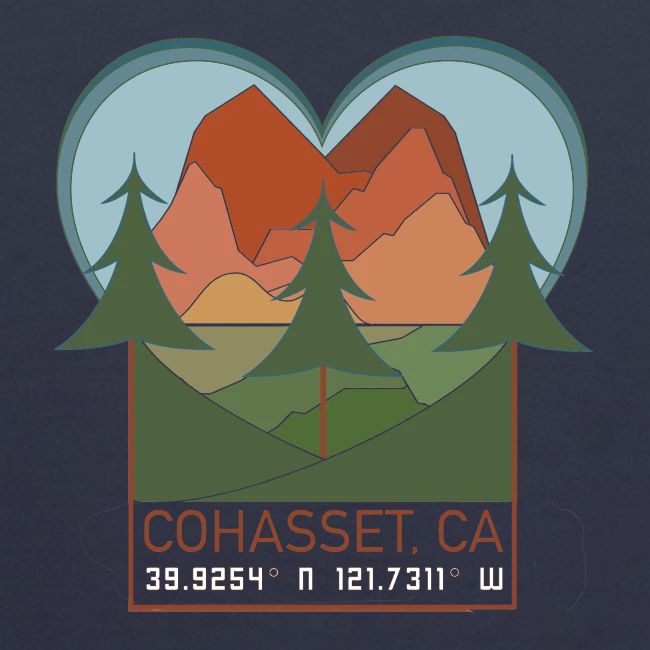 Cohasset Ca Lat/Long - Full Color w/white numbers