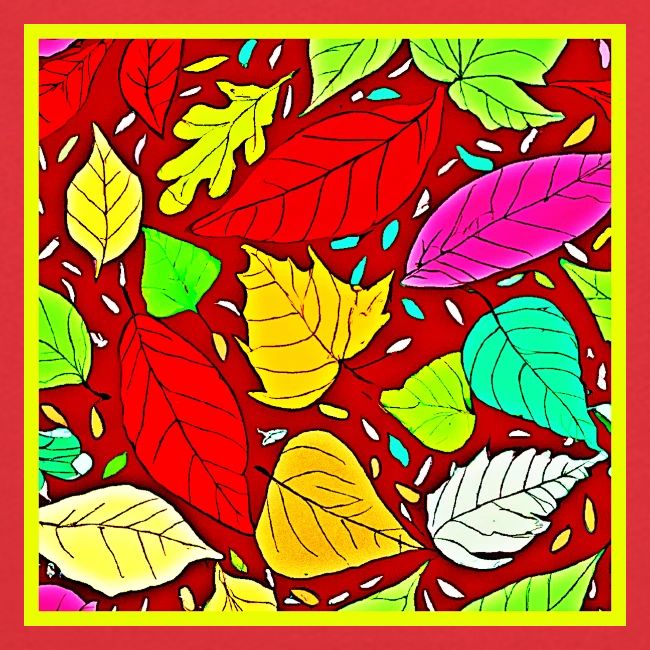 Rainbow Leaves Vibrant Pattern