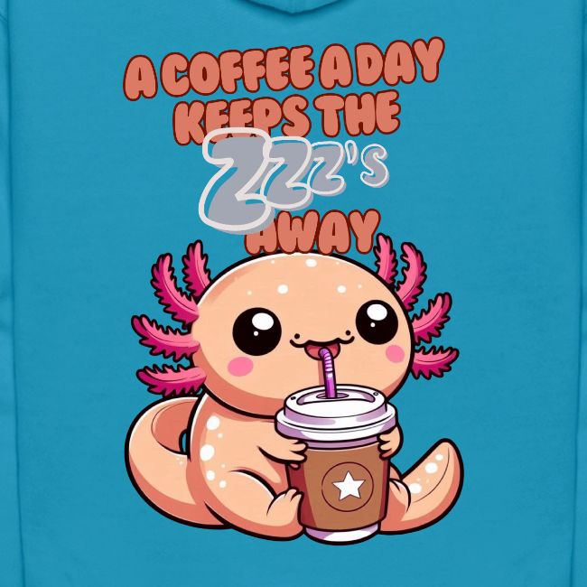 Coffee Drinking Cute Baby Axolotl
