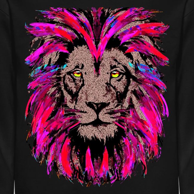 Purple Lion Head - Pink Lion Face Drawing