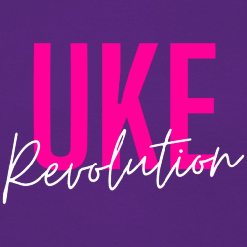 Front & Back Pink Uke Revolution + Get Your Uke On - Unisex Crewneck Sweatshirt