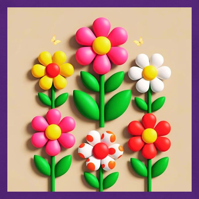 3D Flowers and Butterflies in Amber, Floral Design