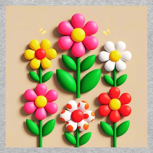 3D Flowers and Butterflies in Amber, Floral Design