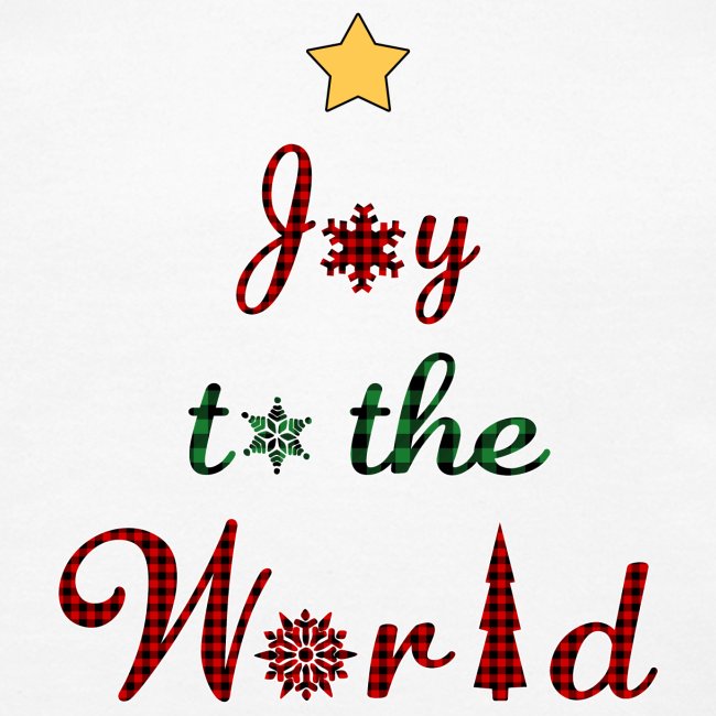 Joy to the world Christmas Tree Star Holiday Plaid