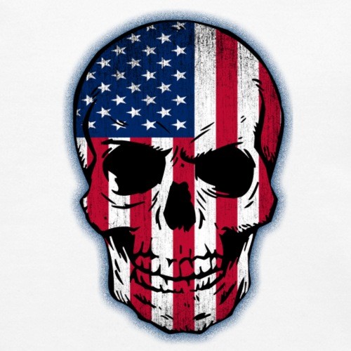 Vintage USA Flag Skull Design - Unisex Crewneck Sweatshirt