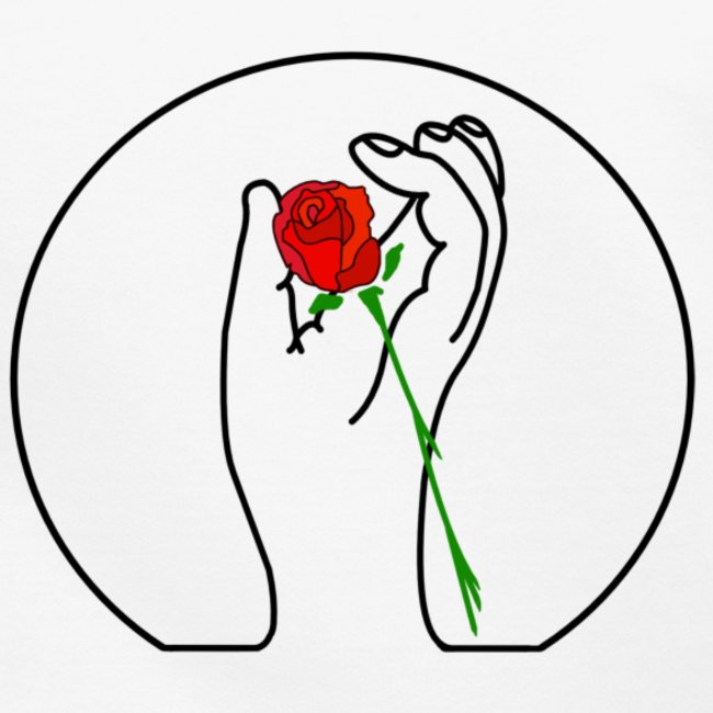 Simple Red Rose and hand design