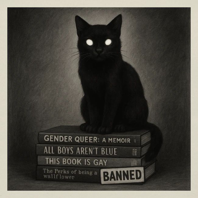 Cat on Banned Books