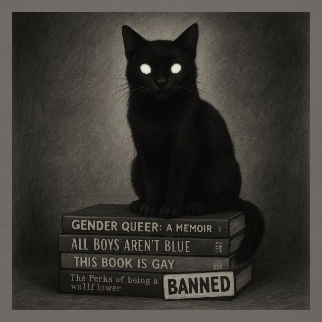 Cat on Banned Books